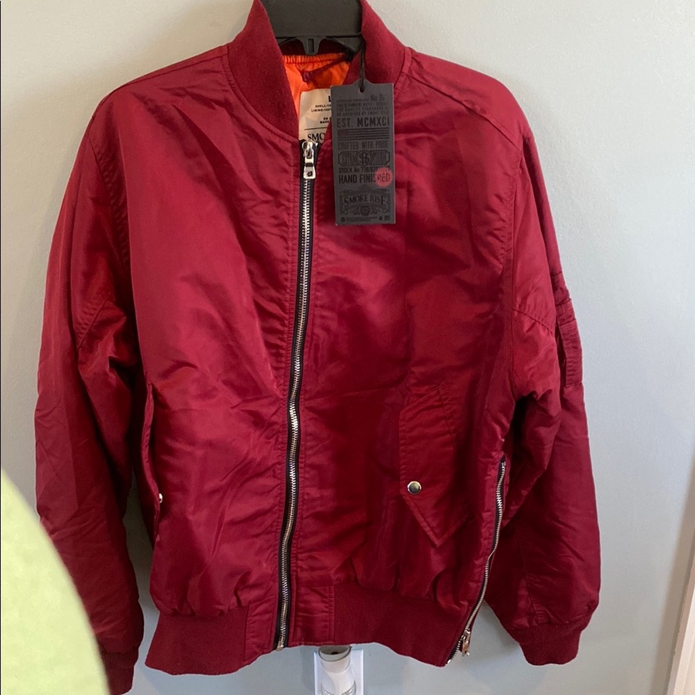 Smoke Rise XL Men's burgundy  Bomber Jacket NEW